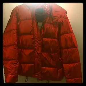 Red bomber jacket with tags. Brand new.